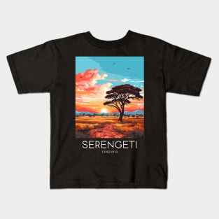 A Pop Art Travel Print of the Serengeti National Park - Tanzania Kids T-Shirt